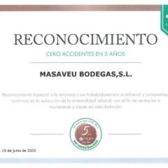 Masaveu Bodegas recibe el distintivo “Cero Accidentes”